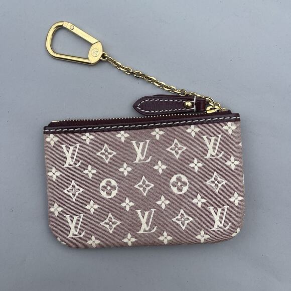 Louis Vuitton Monogram Mini Lin Idylle Pochette Cles Coin Case Let Cles Burgundy - Picture 5 of 12